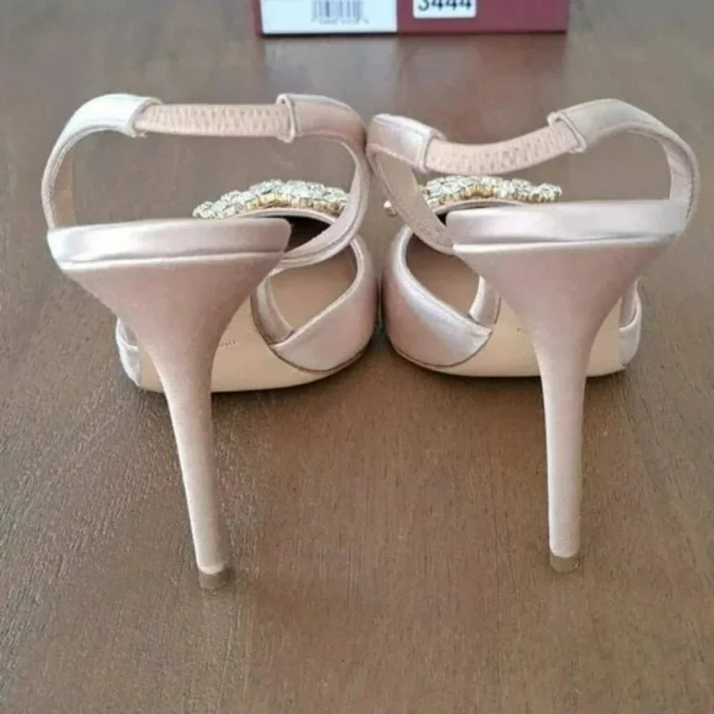 Bruno Magli Moda Pump in Champagne Satin Leather - Size: 10.5 (EU 42)